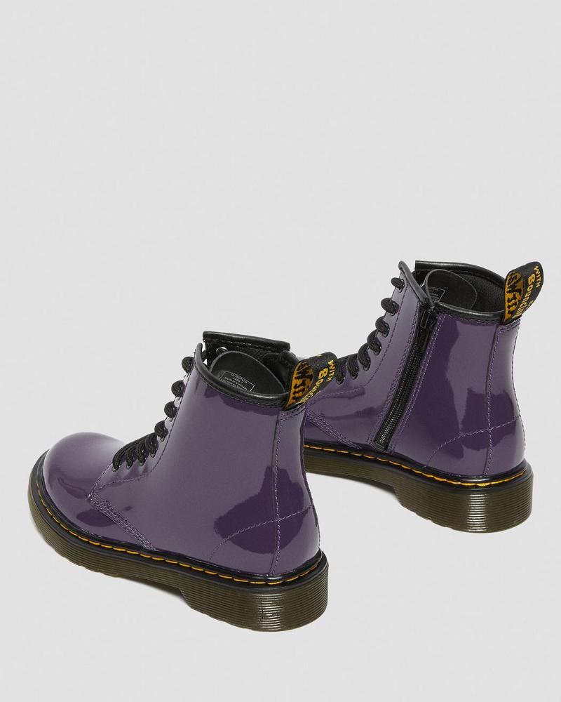 Purple Kids' Dr Martens Junior 1460 Patent Leather Lace Up Boots | CA 686EBC